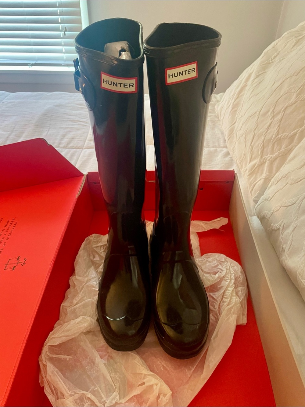 Hunter Gloss Black Tall Waterproof Rain Boots